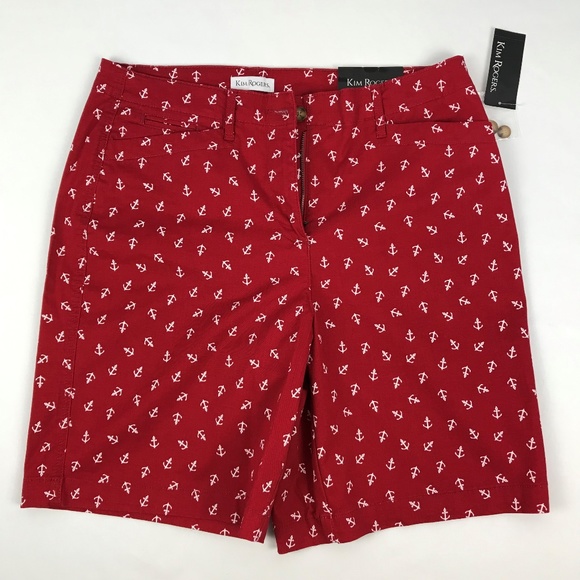 Kim Rogers Pants - Kim Rogers red/white bermuda shorts
